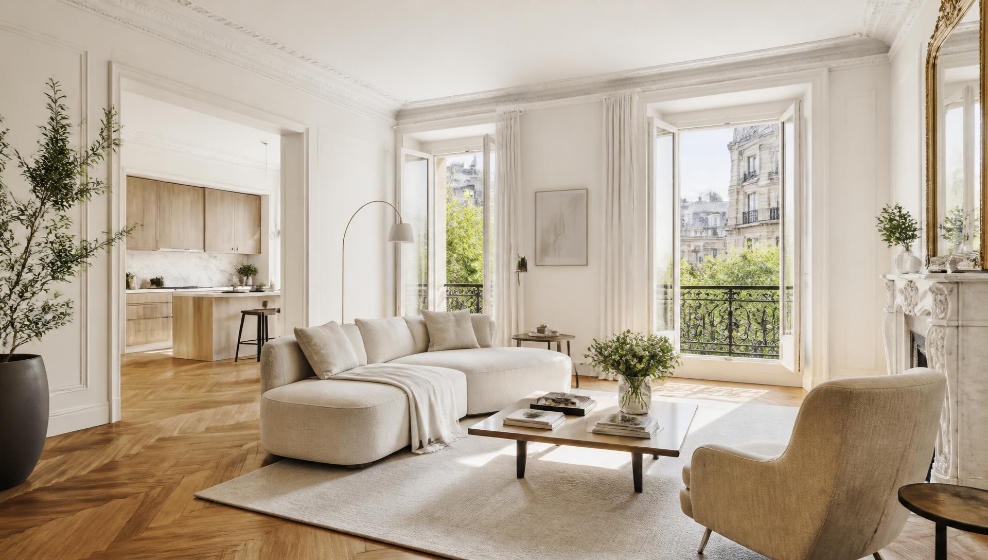 Appartement parisien lumineux et impeccable après nettoyage professionnel